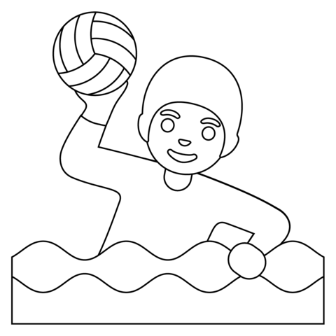 Person Playing Water Polo Emoji Coloring Page